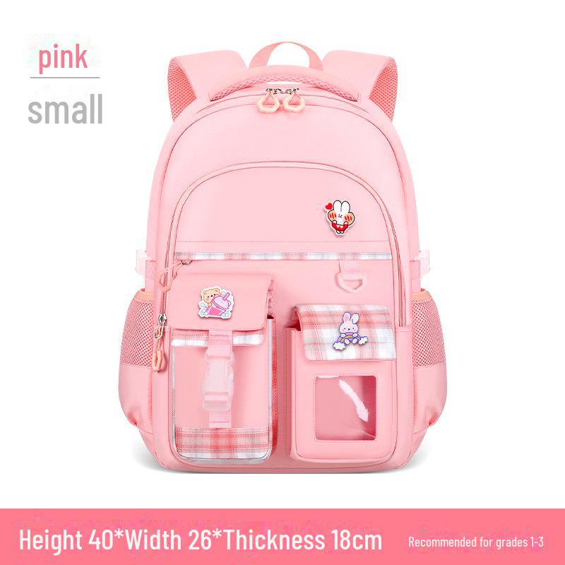 2024 Школьный ранец в клетку для девочек, легкий, с поддержкой позвоночника, большой вместимости, для детей 6-12 лет.