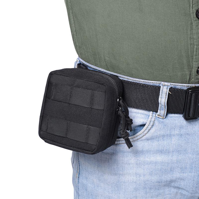 Маленькая тактическая подсумка Микро утилитарная Molle-совместимая сумка Съемный прозрачный карман для ID Мини-нож Компас Фонарик Сумка для хранения карт Пояс