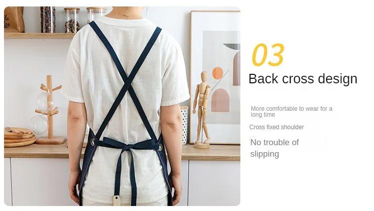 Хлопковый водонепроницаемый масляный холщовый фартук, фартук на талию для кофейни, магазина молочного чая, для дома, кухни, садоводства, работы