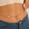 Sexy Beach Pearl Tassel Rhinestone Waist Chain Zircon Belly Button Body Chain Jewelry