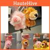 Cute Pink And Brown Sitting Position Nien Lion Plush Toy Keychain Pendant