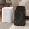 Flip Up Trash Can New Style Waste Cleaning Tools with Lid Cover Large Size Imitation Marble Pattern Storage Bin Bedroom Bathroom