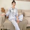 Women's pajamas new spring and summer ice silk comfortable and high-end new Chinese style loungewear set retro thin
