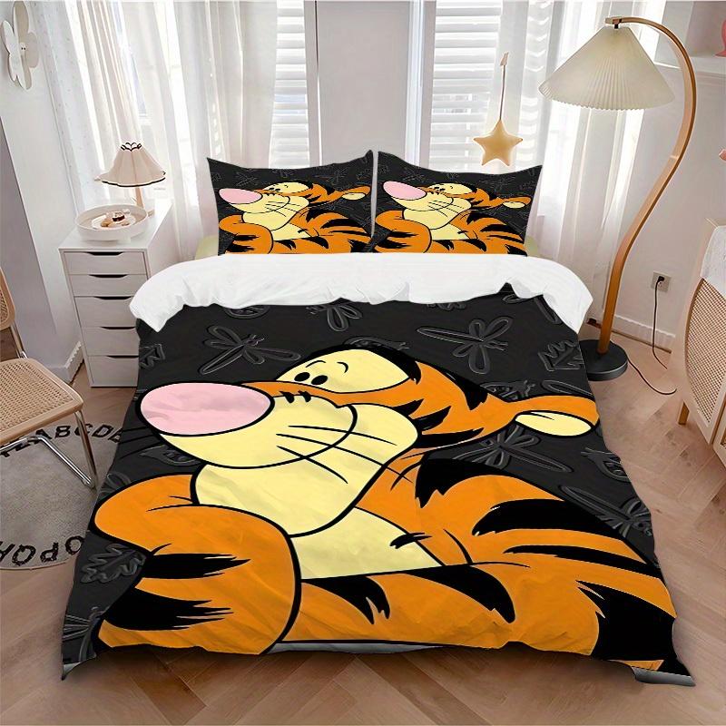 3pcs set Tigger1pc of quilt cover+2pcs of pillowcase, no core, print bedding, All Seasons Bedroom Setting046