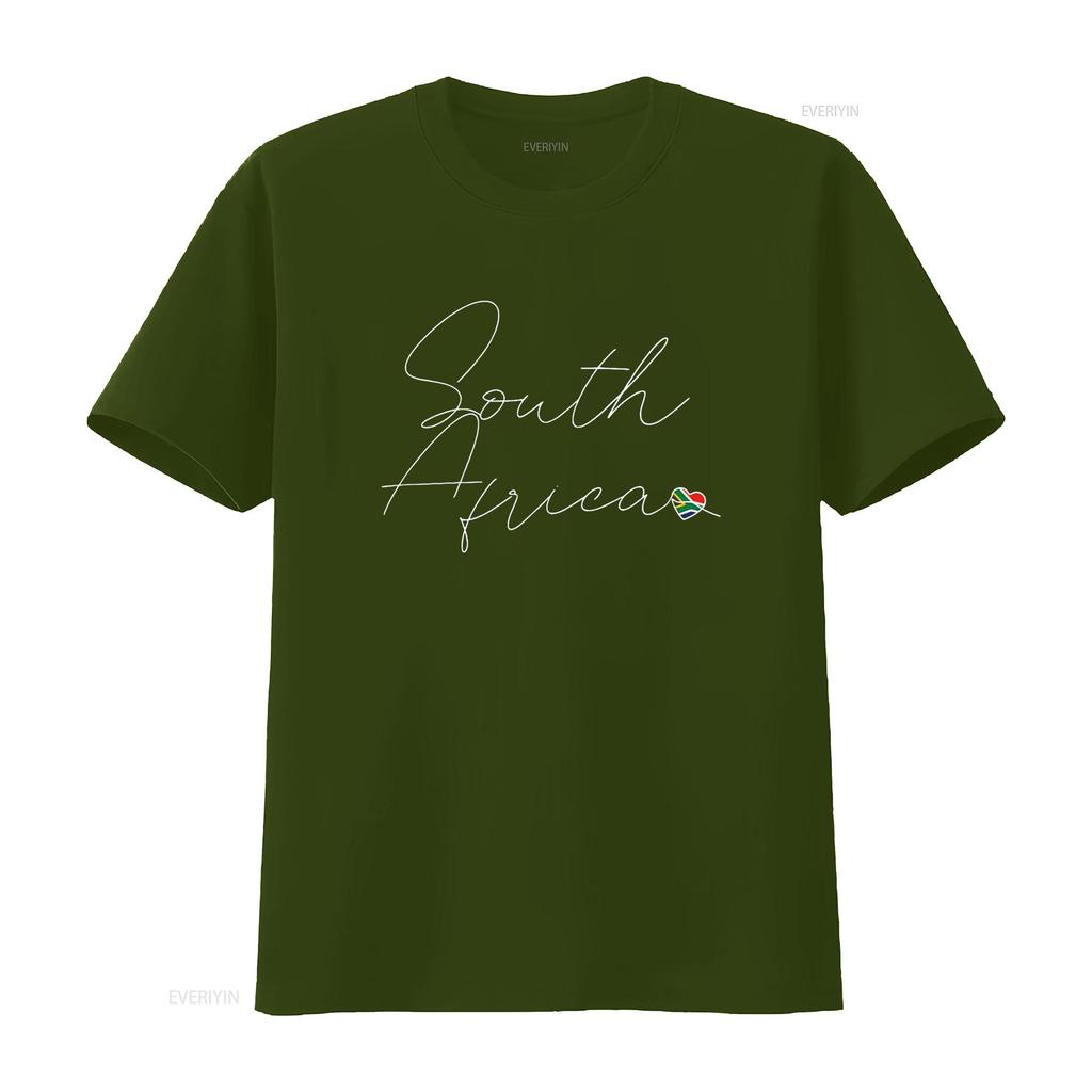 Simple Love South African Flag Heart on Africa T Shirt vintage Washed graphic designer clothes Stretched Slightly Versatile