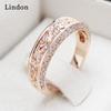 Lindon Classic Copper Alloy Zircon Ring Ladies Jewelry Wedding Promise Party Gift