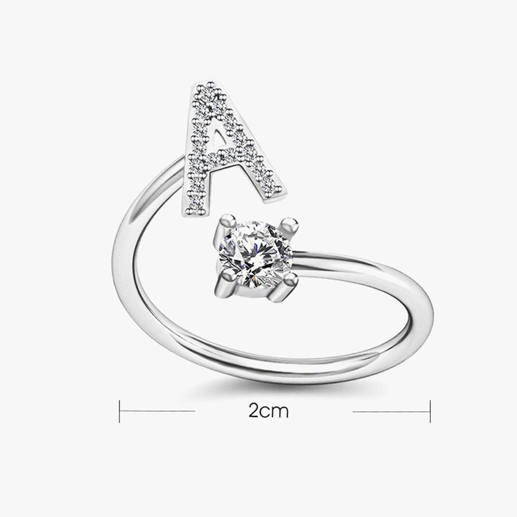 Alphabet Z To A Adjustable Ring Open Band Wedding Couple Ring