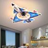Детский самолет, светильник-вентилятор, пульт управления, мультяшная модель истребителя для мальчиковой комнаты, потолочный светильник для спальни мальчика