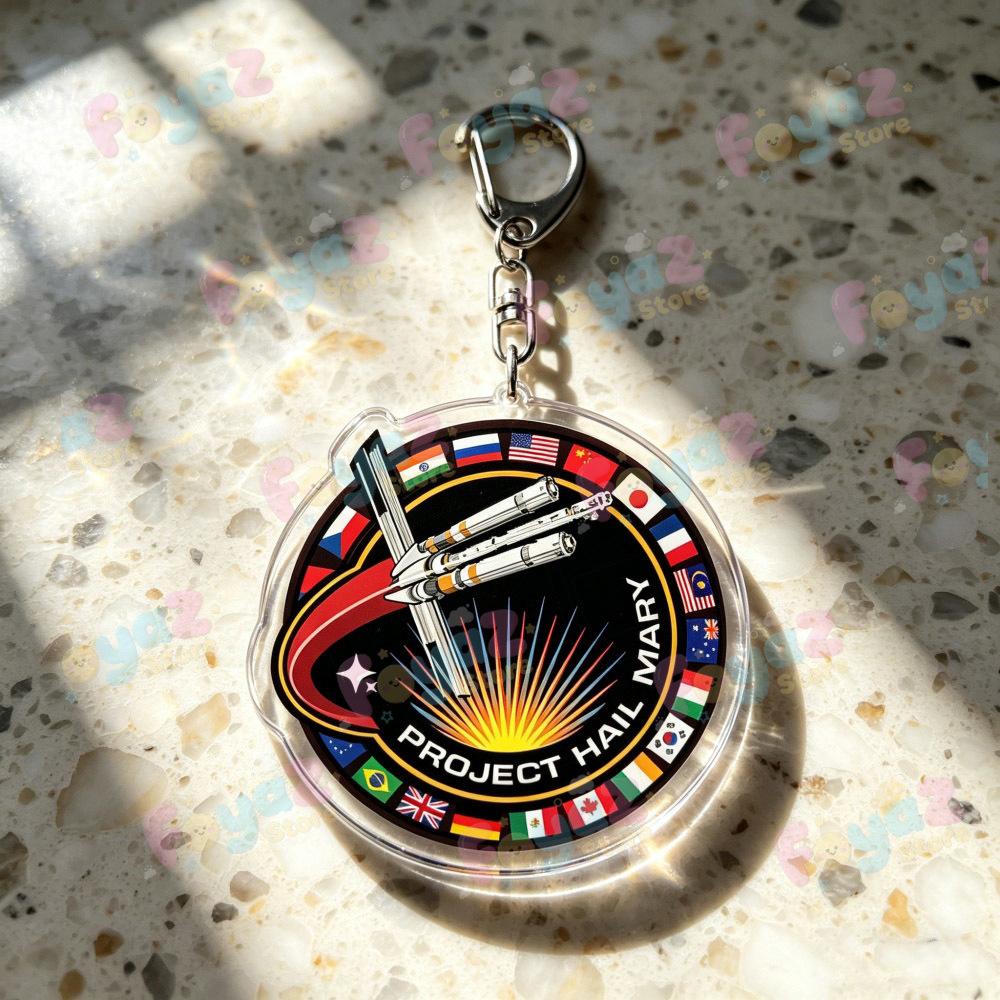 Cartoon Project Hail Mary Keychains Amaze Fist My Bump Keyrings Jewelry Manga Game Fans Gifts