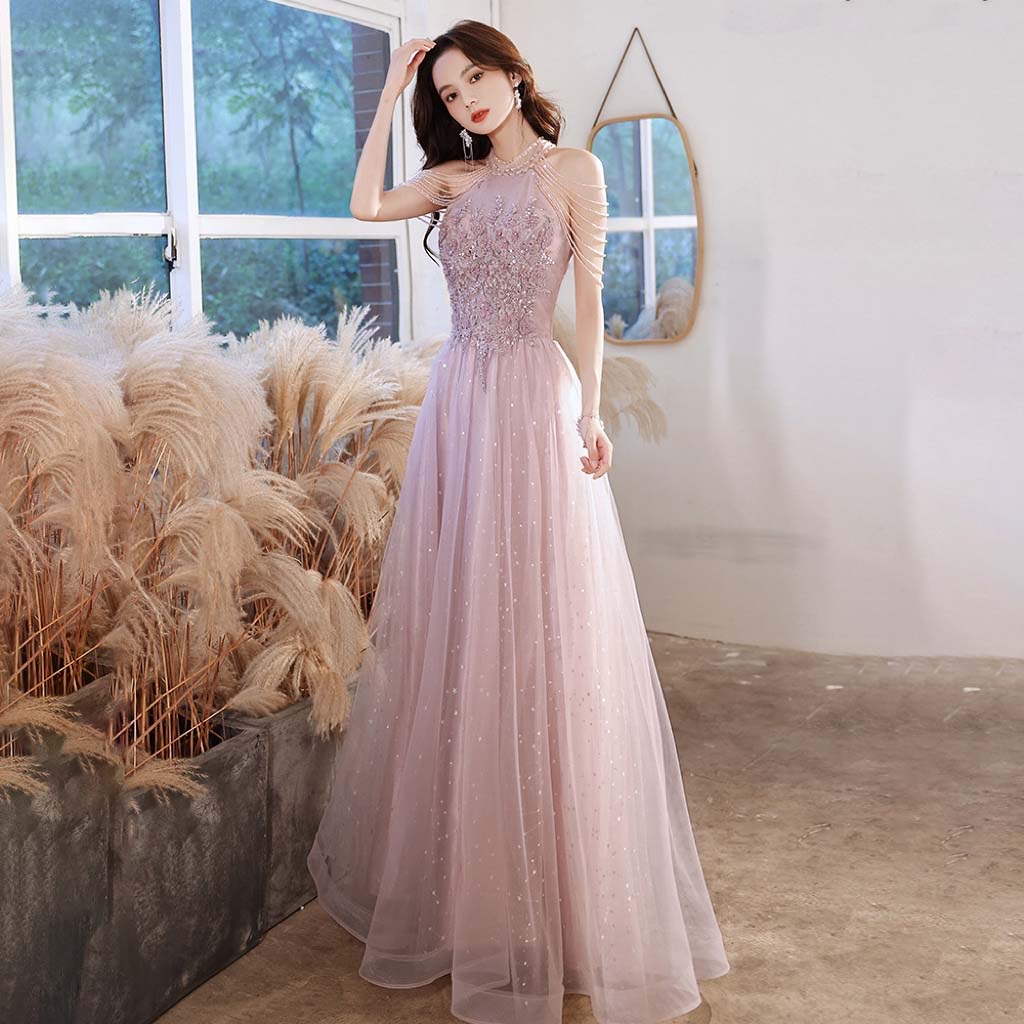 Элегантное платье знаменитости с блестками, бисером, бретелькой на бретельках и рукавами с кисточками, трапециевидной формы, изысканные вечерние платья для выпускного вечера длиной до пола