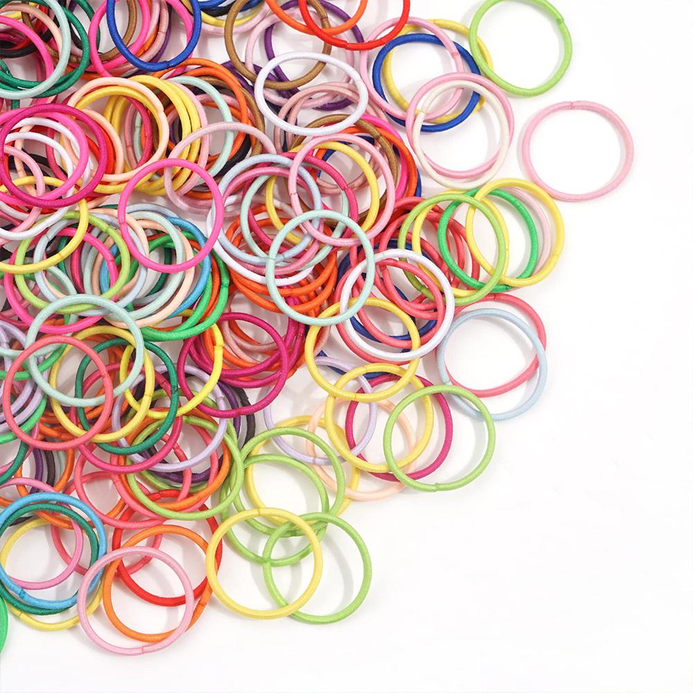 200Pcs Children Elastic Rubber Band Girls Hair Bands Kids Candy Color Ponytail Holder Ties Baby Headband Kids Hair Accessories