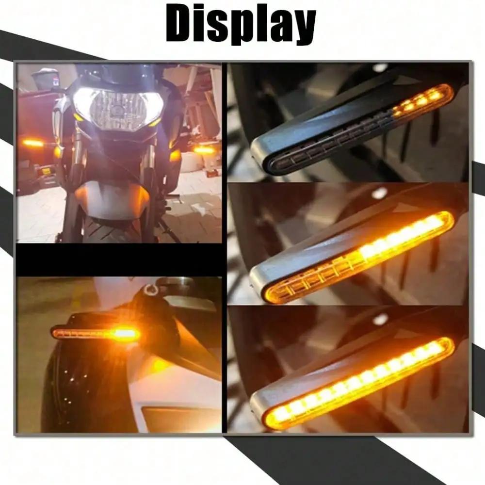 2PCS Universal LED Motorcycle Turn Signal Lights – 12V IP68 Waterproof Amber Flashers for Rear Bike Lamps (Accessories)