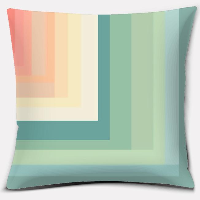 Retro Rainbow Geometric Color Series Pillow Cover Gift Home Office Decoration Pillow Bedroom Sofa Car Cushion Cover