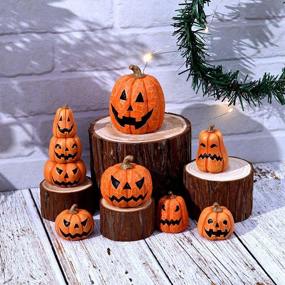 Cartoon Artificial Resin Pumpkins Ornament Resin Fake Pumpkins Model Holiday Party Decor