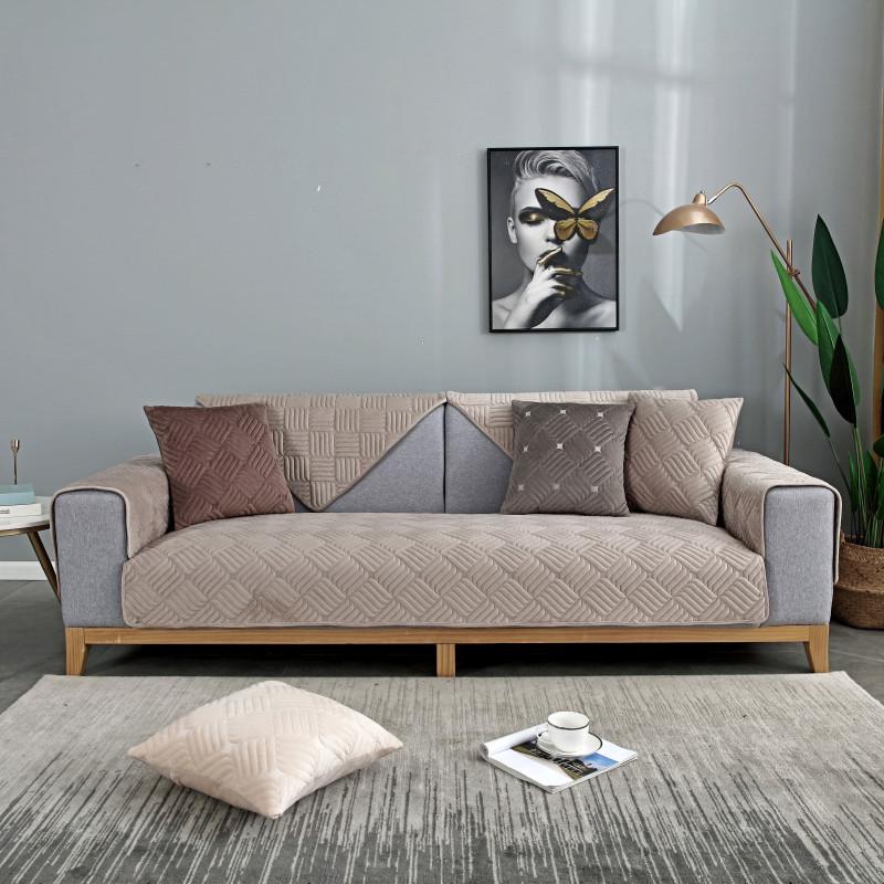 Winter Plush Sofa Cover Non-slip Modern Slipcover Couch Seat Cushion Sofa Towel Sofa Covers For Living Room Home Decor