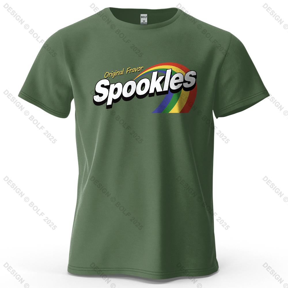 Мужская футболка Spookles Оригинальный вкус с причудливым принтом 100% хлопок Цветные графические футболки для женщин Топы Футболки Уличная одежда