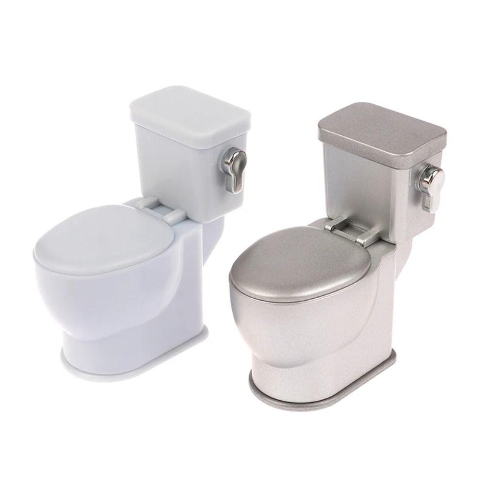 Flushing Sound Dollhouse Toilet Scene Prop Miniature Toilet Toys For Children