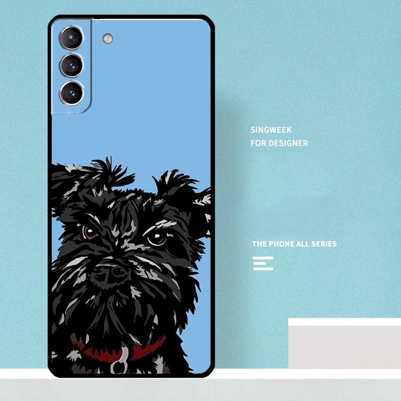 Cartoon schnauzer dog Case For Samsung Galaxy S25 Ultra S21 S22 S23 S24 Ultra S9 S10 S20 Plus S25 FE Phone Cover