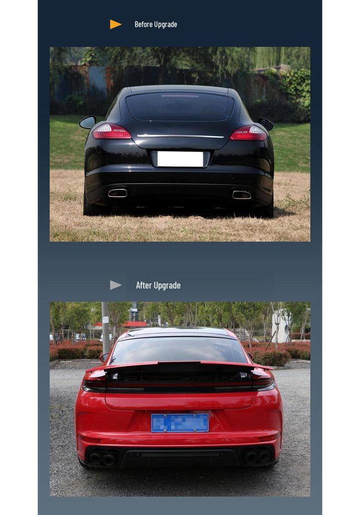 Panamera 970 Rear Bumper Upgrade Kit: 976 Body Kit with Original Hole Alignment