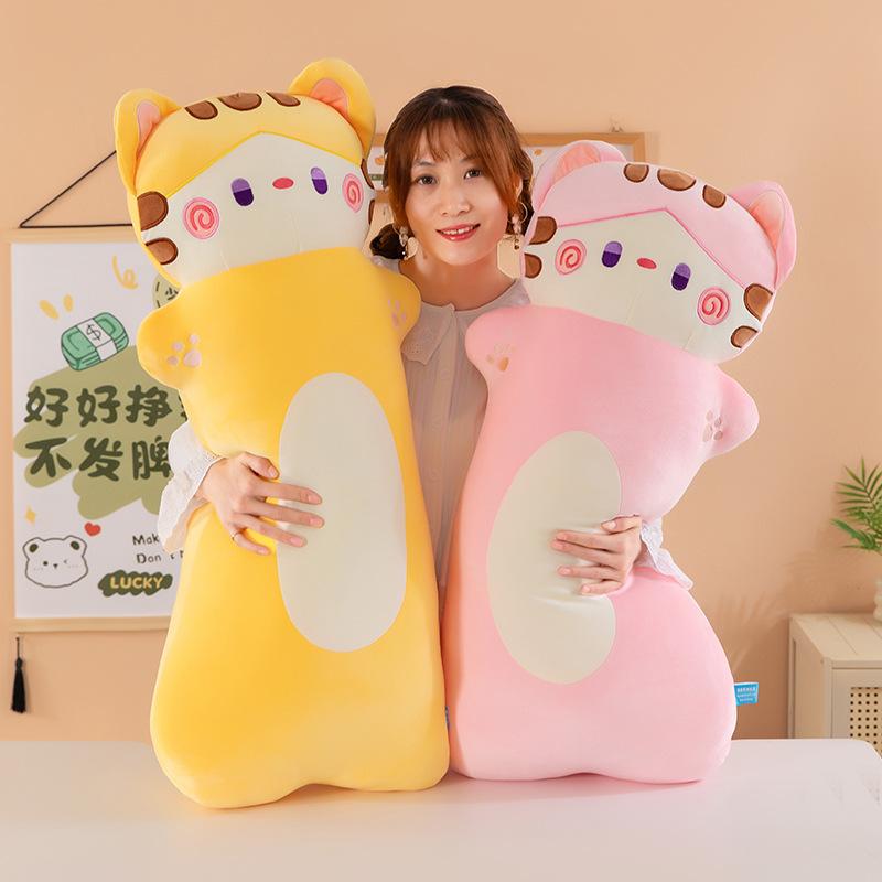 Cute nap pillow cat plush doll doll birthday gift for boys and girls rag doll long cat cushion