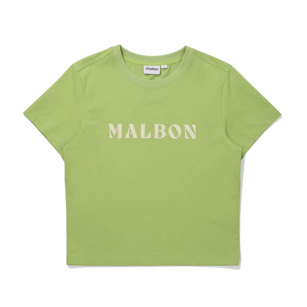 MALBON GOLF Новая укороченная футболка-ведро круглая светло-зеленая (Женщина)