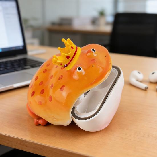Уродливый чехол для наушников-вкладышей в виде короны лягушки для AirPods 1/2/3/4/Pro 1/2/3, чехол для зарядки беспроводных наушников, совместимых с Bluetooth, прозрачный защитный чехол для наушников