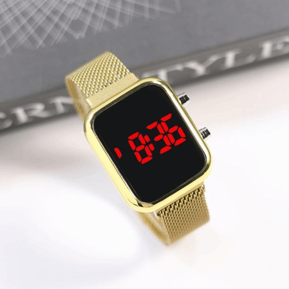 LED Lighting Screen Digital Watch Alloy LED Display Watch Electronic Wristwatch Women Men