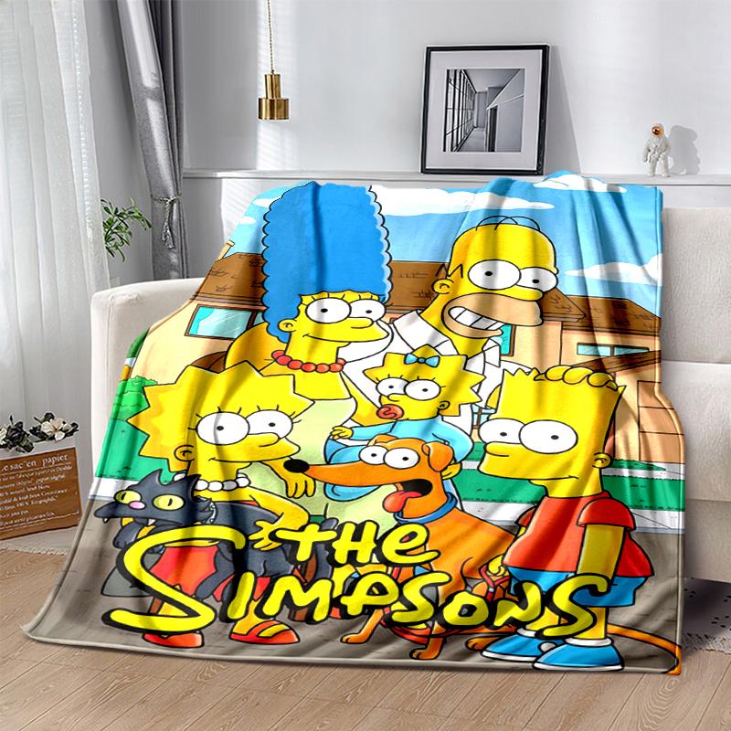 1Pc Simpsons Family Adventure Blanket Soft And Comfortable Casual Warm Camping Travel Christmas Halloween Gift M921921