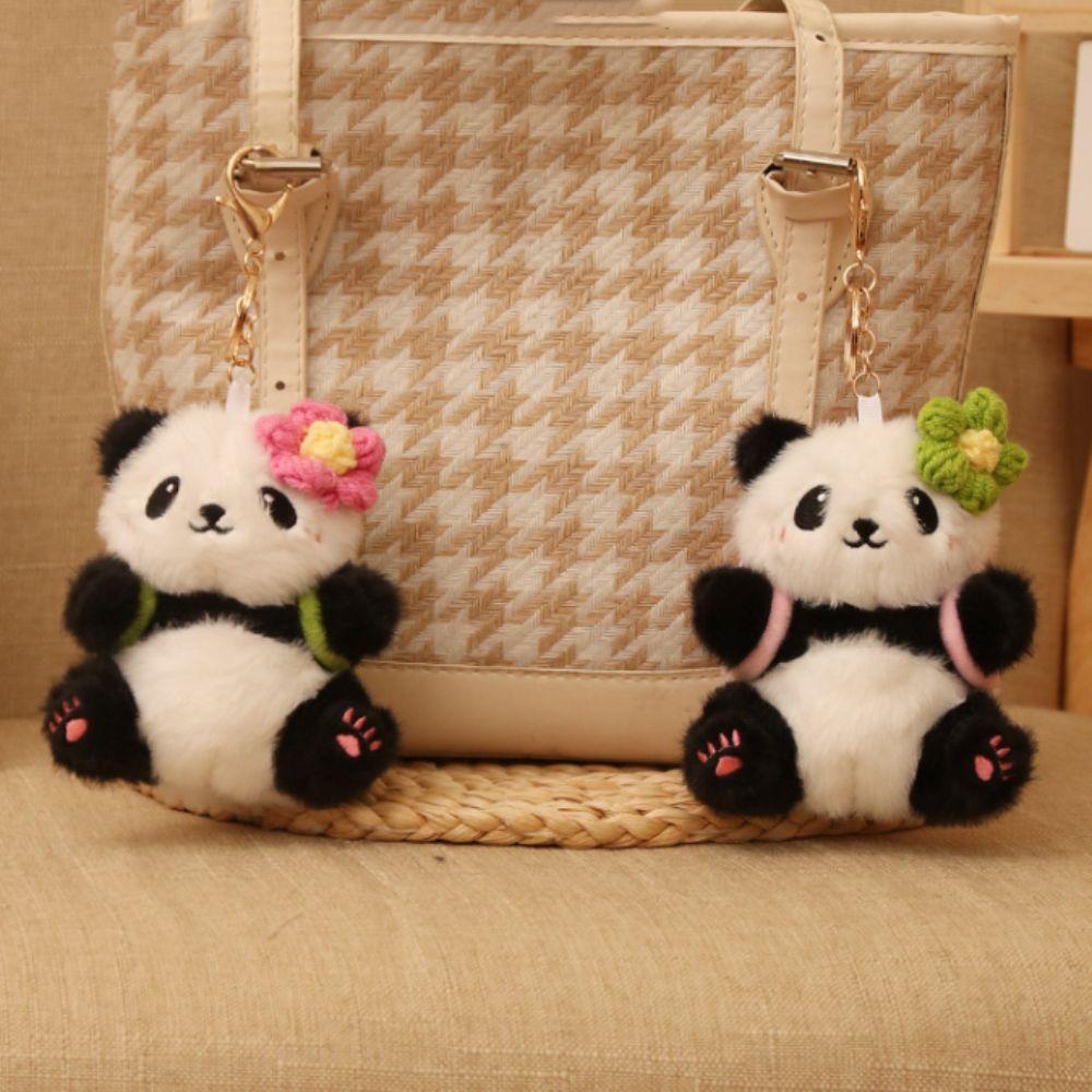 Подвески для сумки Плюшевый брелок Панда Мягкие мультяшные куклы Милая подвеска Панда Подвесной аксессуар