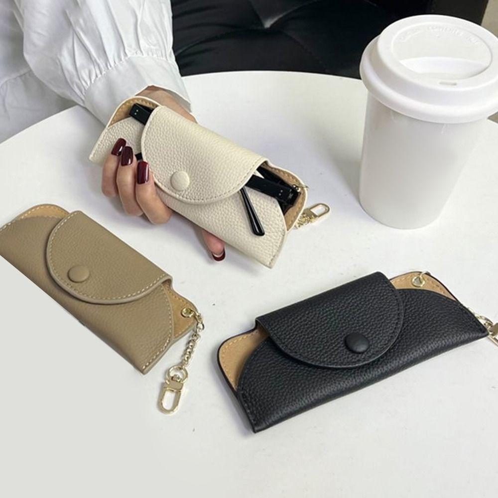Casual Portable Glasses Case Soft Storage Bag Eyewear Holder PU Leather Glasses Protective Cover Unisex