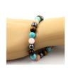 Pierres et Minéraux. Bracelet Perles Oeil de Tigre + Hématite + Opale Rose + Turquoise 8 Fabriqué en France.