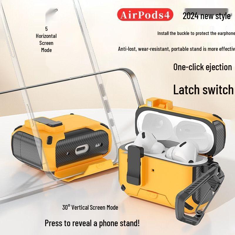 Совместимый с Apple AirPods 4, AirPods Pro 2/3 Защитный Магнитный Чехол - 4-е Поколение, Ударопрочный Дизайн.