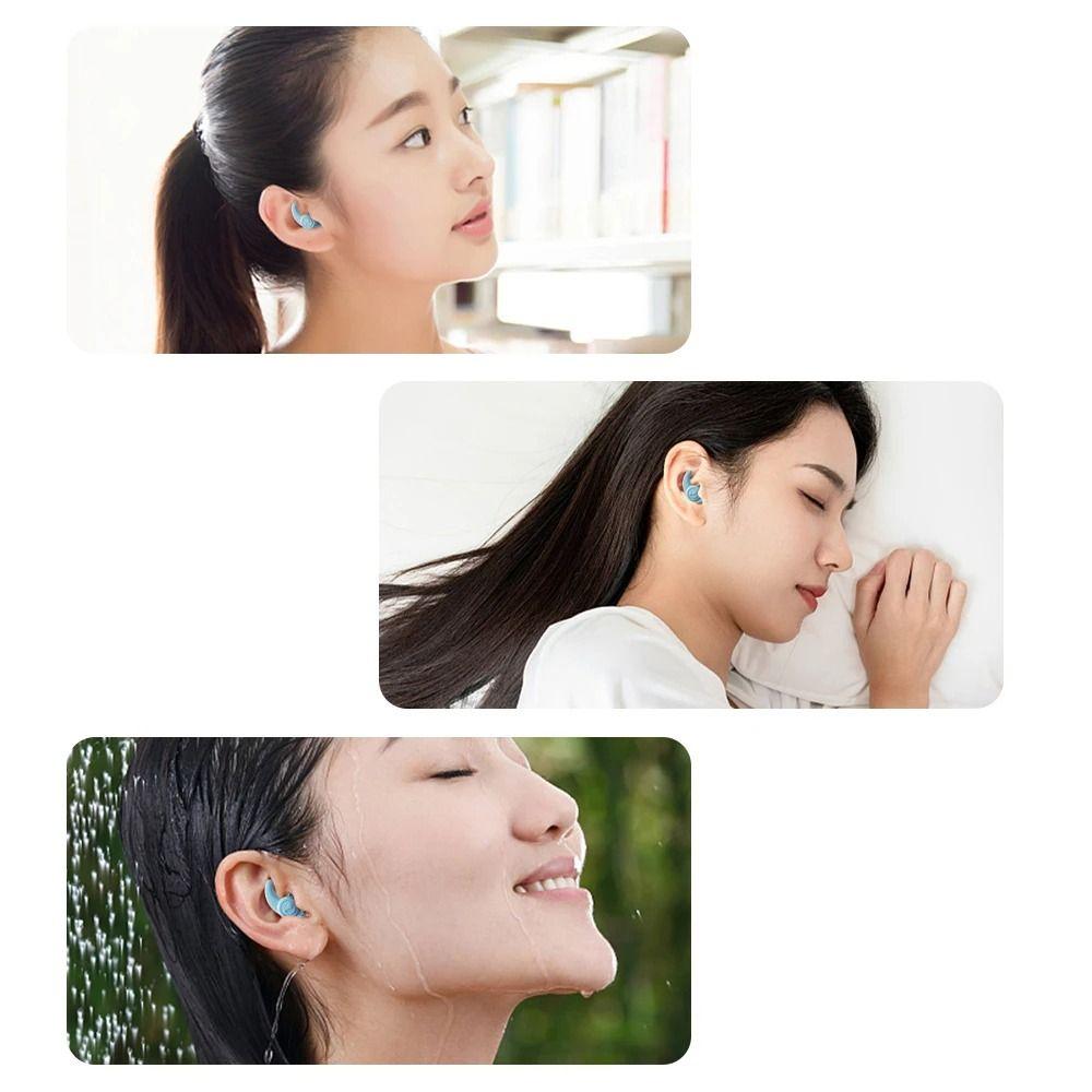 Noise Reduction Silicone Ear Plugs Waterproof Swimming Earplugs Anti Noise Earplugs  Sleeping