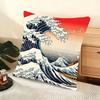 Japanese Painting Cushion Cover Soft Short Plush Pillow Cover Smooth Cozy Texture Aesthetic Cushion Case Home Decor