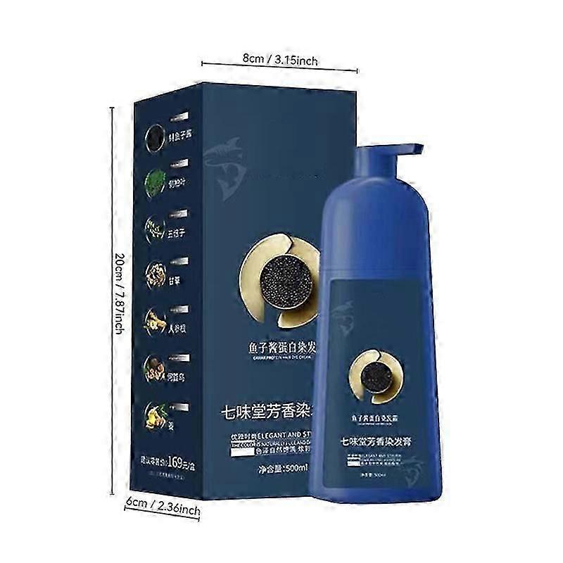 Qiweitang Caviar Protein Hair Dye - Gentle 500ml Formula for Grey Coverage Without Scalp Damage