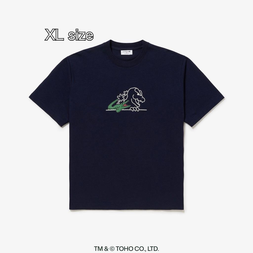 LACOSTE x GODZILLA 2.0 Футболка Размер 6 XL Темно-синий Ограниченный выпуск в Японии Голова