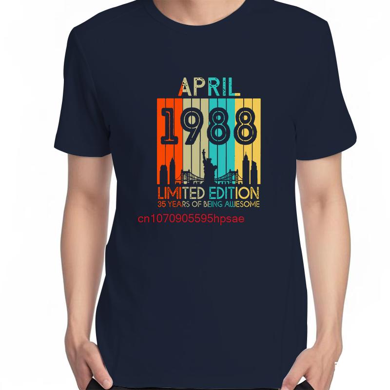 Vintage April 1988 Tshirt Birthday Gifts Graphic T Shirts Fashion Cotton New Shirts And Tshirts Summer Unisex Print T Shirt