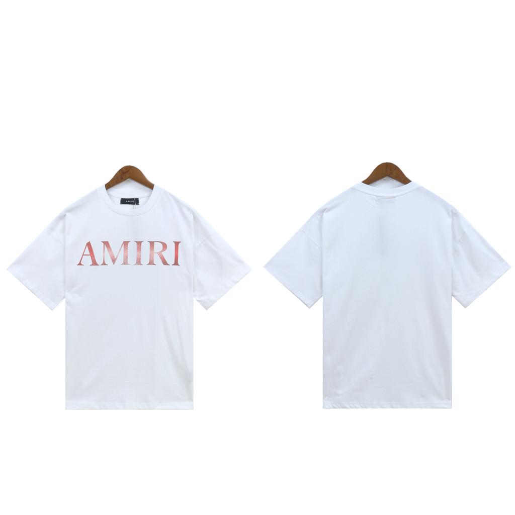 2210 Amiri 2025 Summer New Men's and Women's Loose High Quality Cotton Plus Size T-shirt Couple T-Shirt