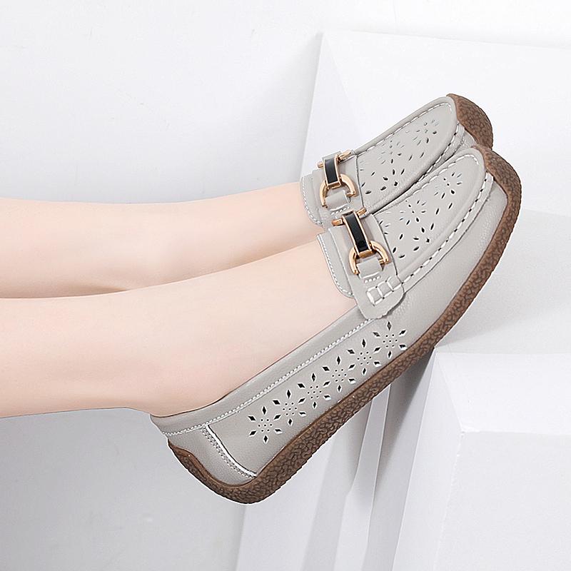 Женские лоферы на плоской подошве, кожаные мокасины для вождения, удобные повседневные без шнуровки прогулочные минималистичные летние балетки для мамы на плоской подошве