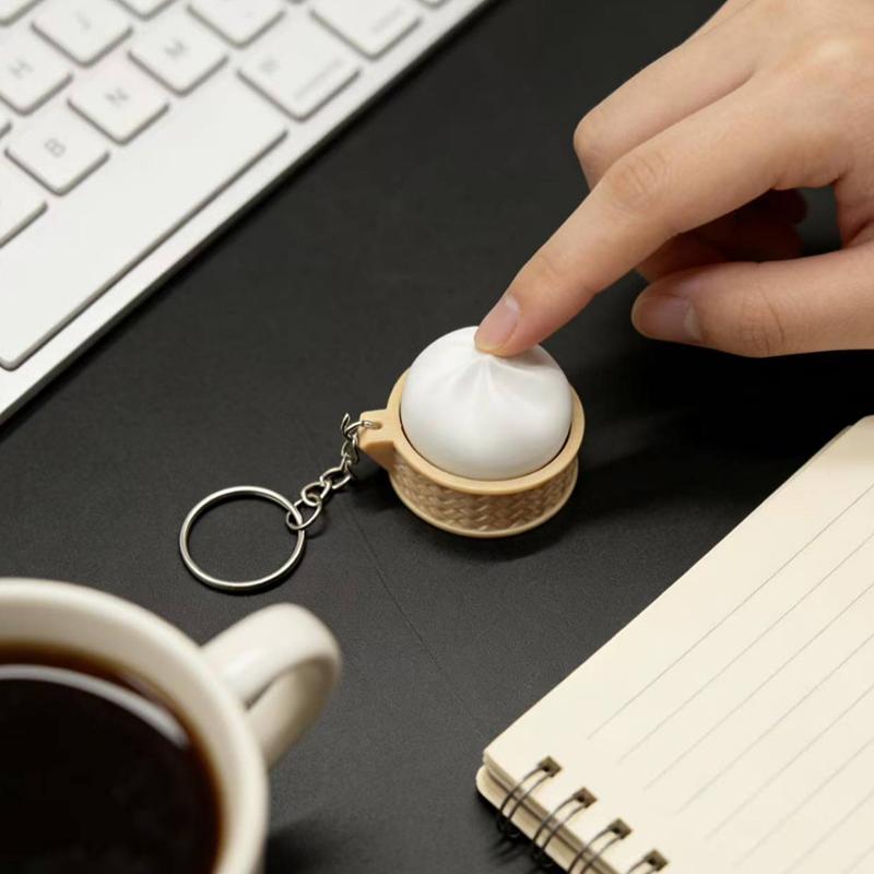 Hot Sale 1Pcs Cartoon Steamed Stuffed Bun Pinch Toy Decompressing Sensory Props Stress Relief Pass The Time Clicker Toys Pendant