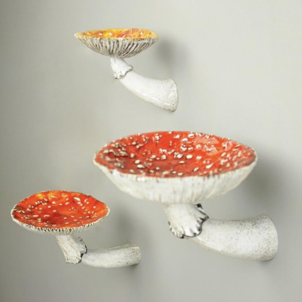Mushroom Shape Hanging Shelf Resin Wall Mount Candle Holder For Home Decor Gardening Ornaments