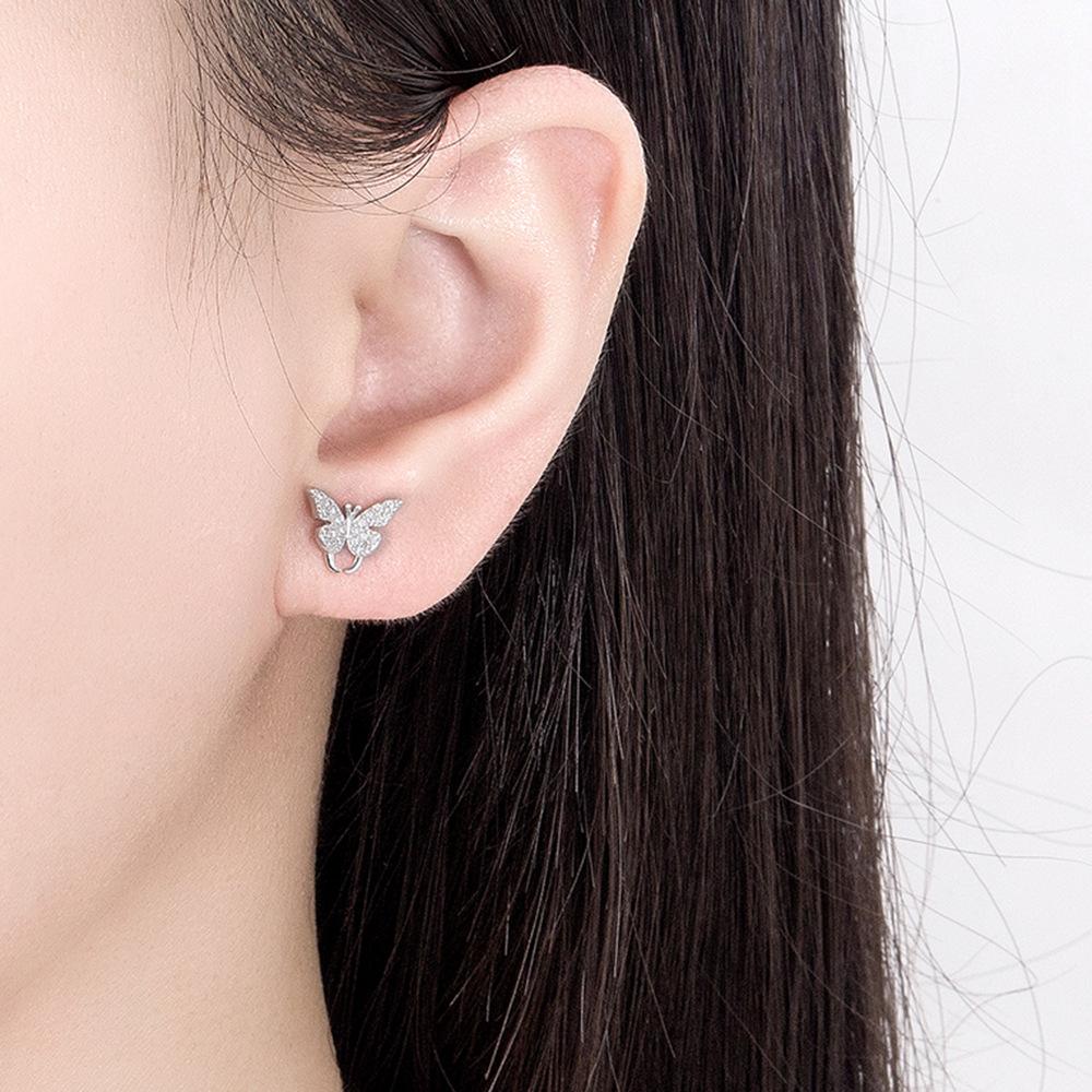Длинные серьги-гвоздики в виде бабочки, простые трендовые украшения для ушей, легкий роскошный модный женский дизайн
