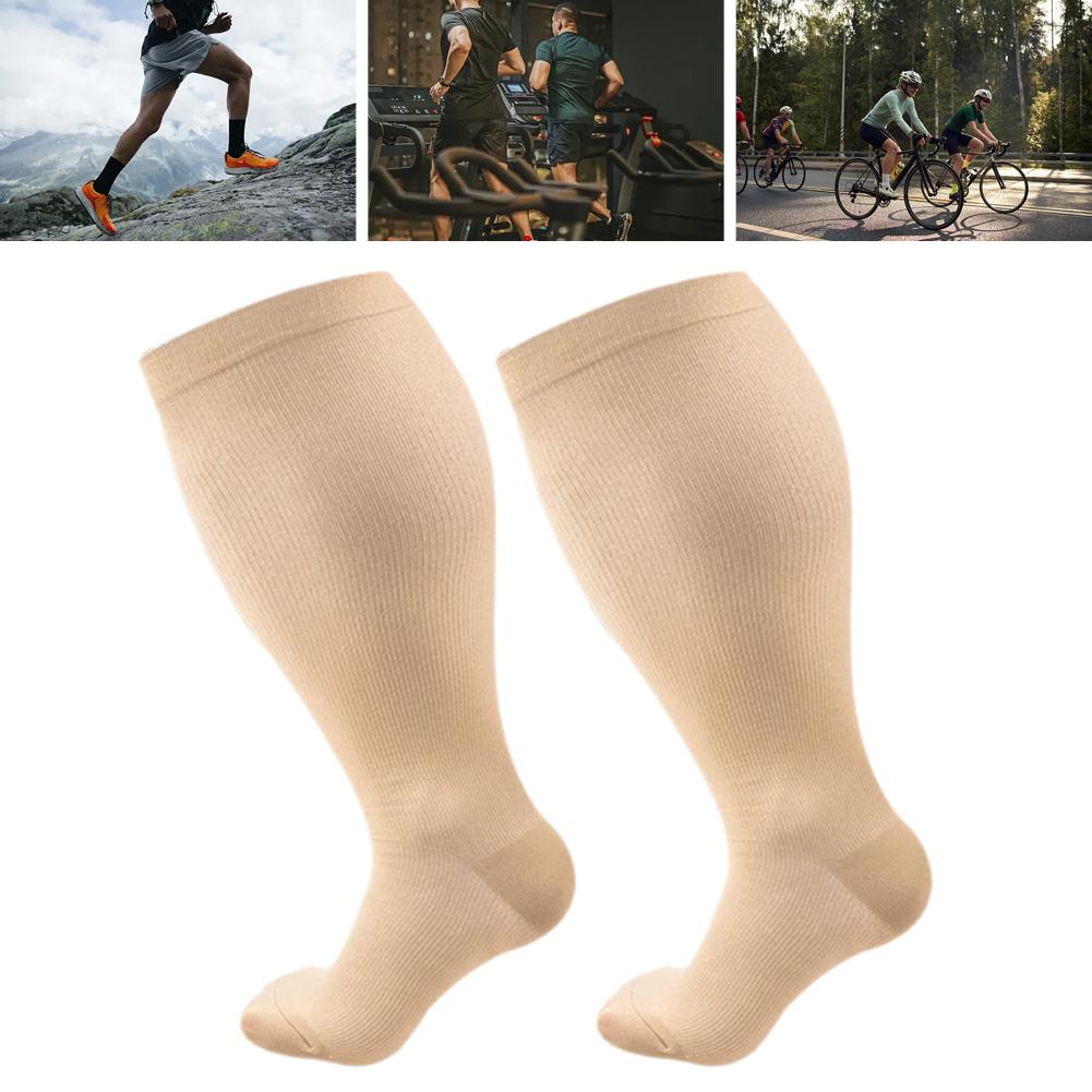 Компрессионные носки больших размеров для мужчин и женщин, для бега, походов, медицинских отеков, варикоцеле, снижения веса K7C0