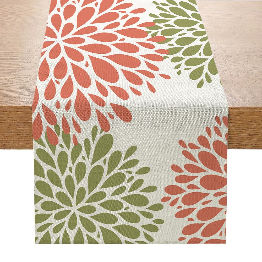 Льняной столовый флаг, напечатанный на ткани для украшения стола, скатерть для гостиной, журнального столика, крыльца