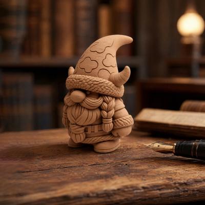 Фигурка гнома викинга, 3D-печатная милая скандинавская фигурка гнома, причудливая фигурка человечка, украшение для стола, полки дома и офиса