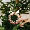 Christmas Bell Wreath Multi-scene Christmas Decoration Christmas Beaded Bell Wreath with Jingle Bells Bow Ornament for Home Tree