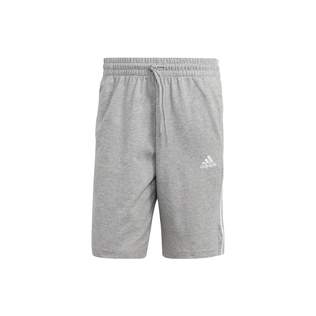 adidas Базовые шорты из одинарного джерси с 3 полосками, повседневные шорты для мужчин, серые IC9384