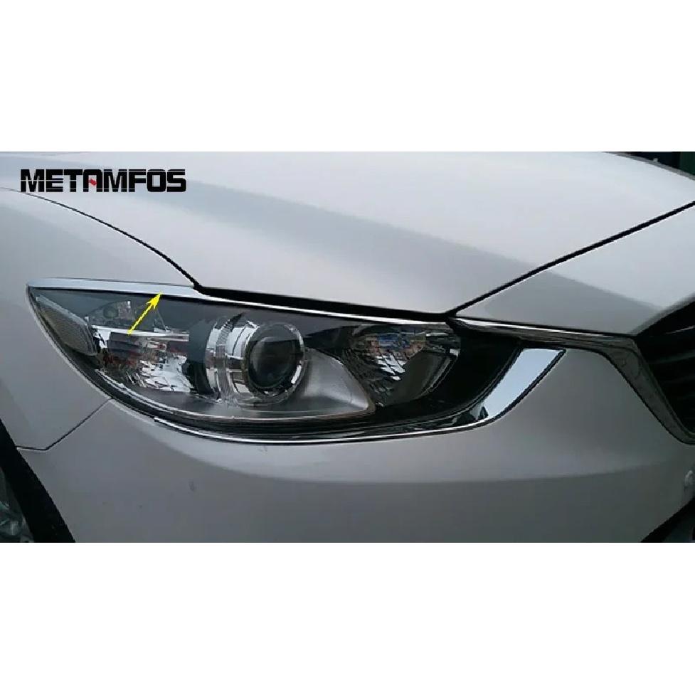 Head Light Lamp Eyelid Eyebrow For Mazda 6 M6 Atenza Sedan 2013 2014 2015 2016 Chrome Headlight Strip Trim Exterior Accessories