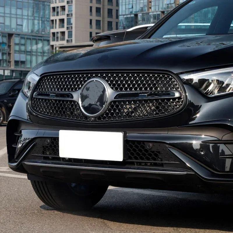 Черная накладка на центральную решетку из АБС-пластика для Mercedes Benz GLC Class X254 2023 + GLC260 GLC300 AMG, автоаксессуары