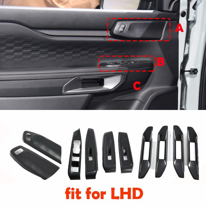 L/RHD For Ford Ranger Everest 2024 Interior door decorate accessories Handshake inner door window lift switch control cover